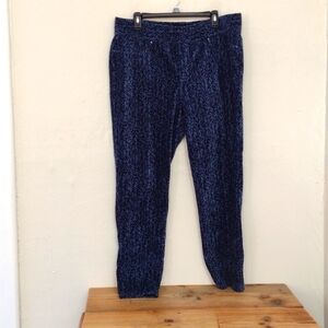 Classic Apparel Khakis & Company Blue Velour Pull On Pants Size XXL Waist 36"